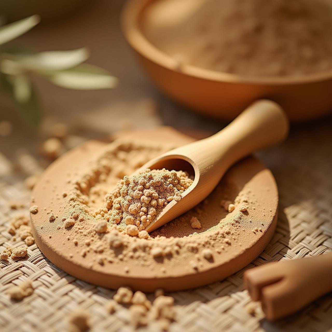 Coastal clay detox mask powder with bamboo scoop